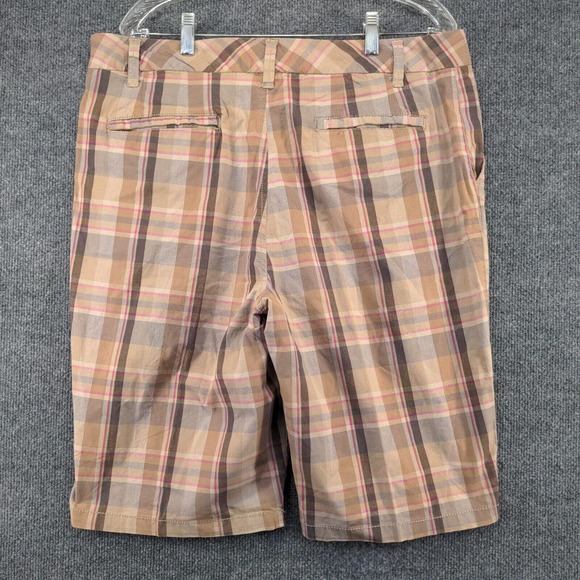 Jamaica Bay Womens Chino Shorts Multi Size 14 Slash Pockets Plaid Cotton Blend - Picture 3 of 10